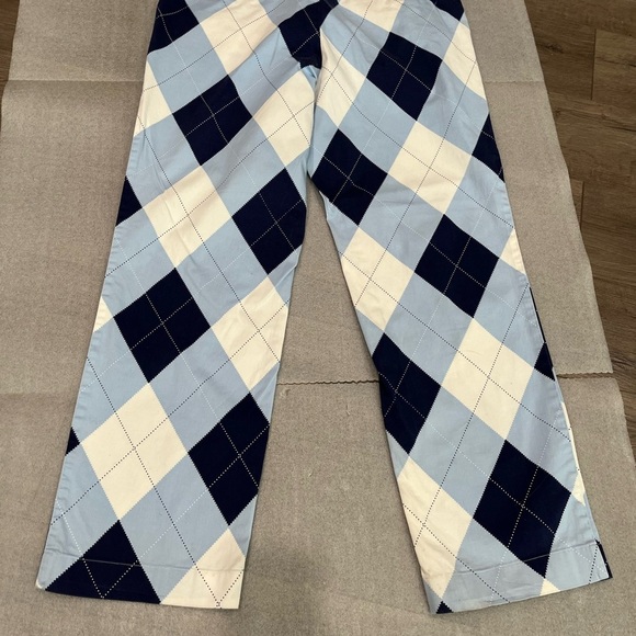 [W36L30]Loudmouth Men's Blue and White Argyle Golf Pants - Picture 5 of 8
